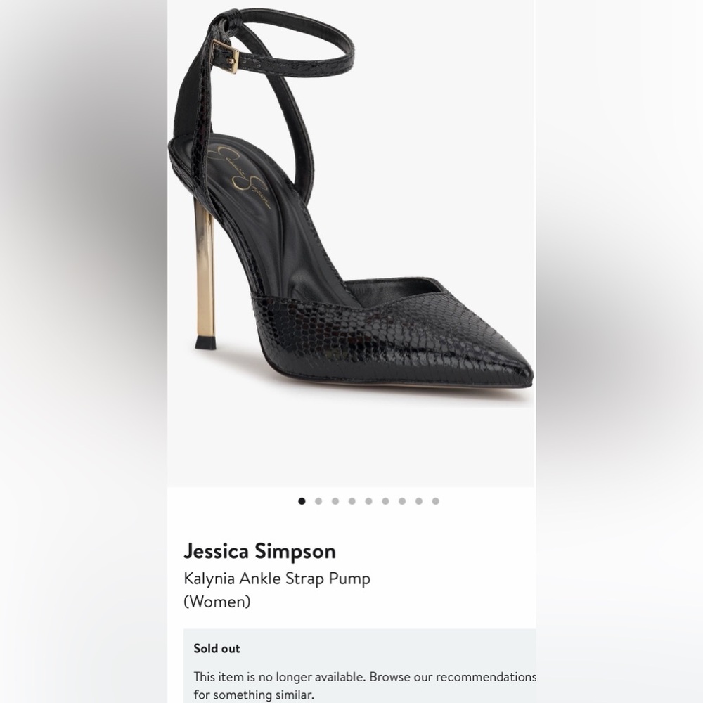 Jessica Simpson Black Snakeskin Heels with Gold Accent